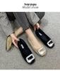 2025 New Winter Women's Furry Velvet Loafers - Black Cotton Flat Warm Slippers