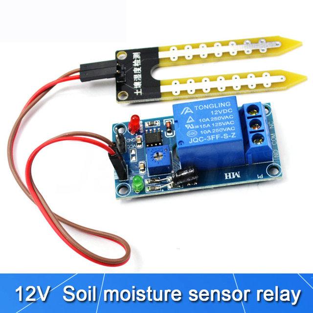 5V/12V Soil hygrometer detection sensor intelligent trolley relay controller lower than humidity start module For arduino diy