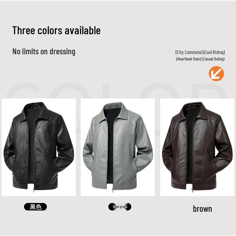 EASTERN CAMEL Jaqueta Masculina de Couro PU Outono Inverno Caimento Solto