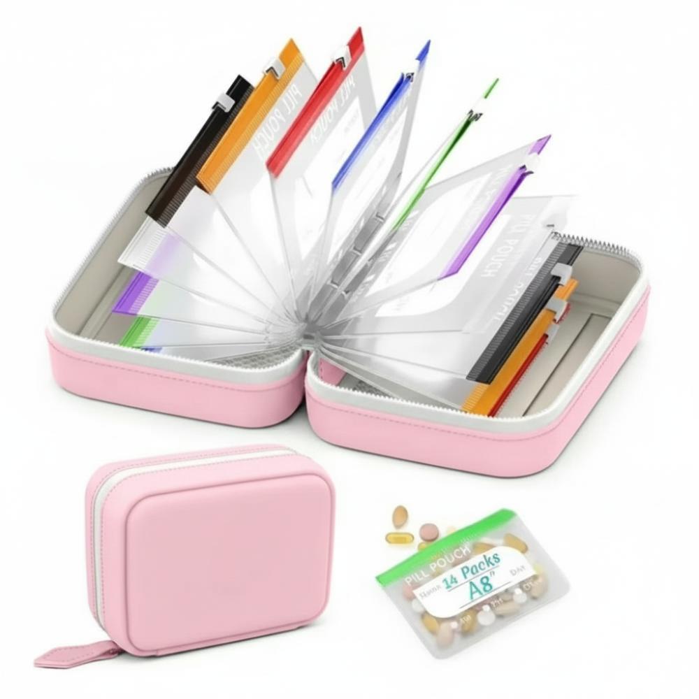 7/14PCS BPA-Free Weekly Pill Organizer Waterproof Pill Pouch Set Vitamin Storage Holder  Outdoor Use