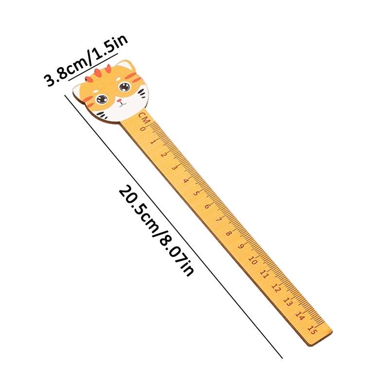 1pc Sweet Kawaii Cat Stationery Cartoon Drawing Gift Korean Office School Kitten Straight Wooden Ruler