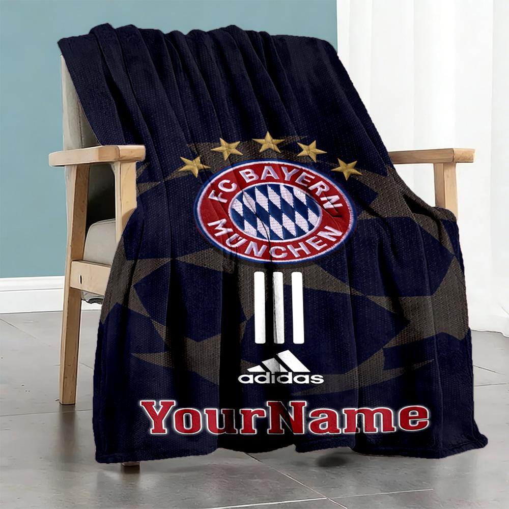 Bayern Munich Customize Your Name Blanket Cozy Customizable Blanket Ultra-Soft Perfect for Living Room Livingroom Office Bedding Ideal for All Seasons