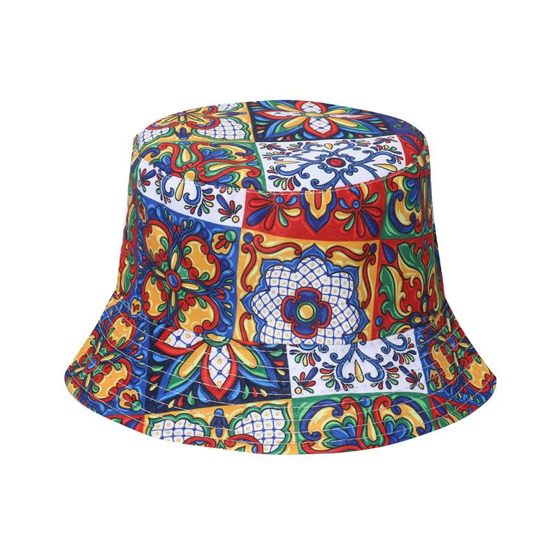 Versatile Style Hat Printing Womens Sunshade Short Brim Fishermans Hatscaps