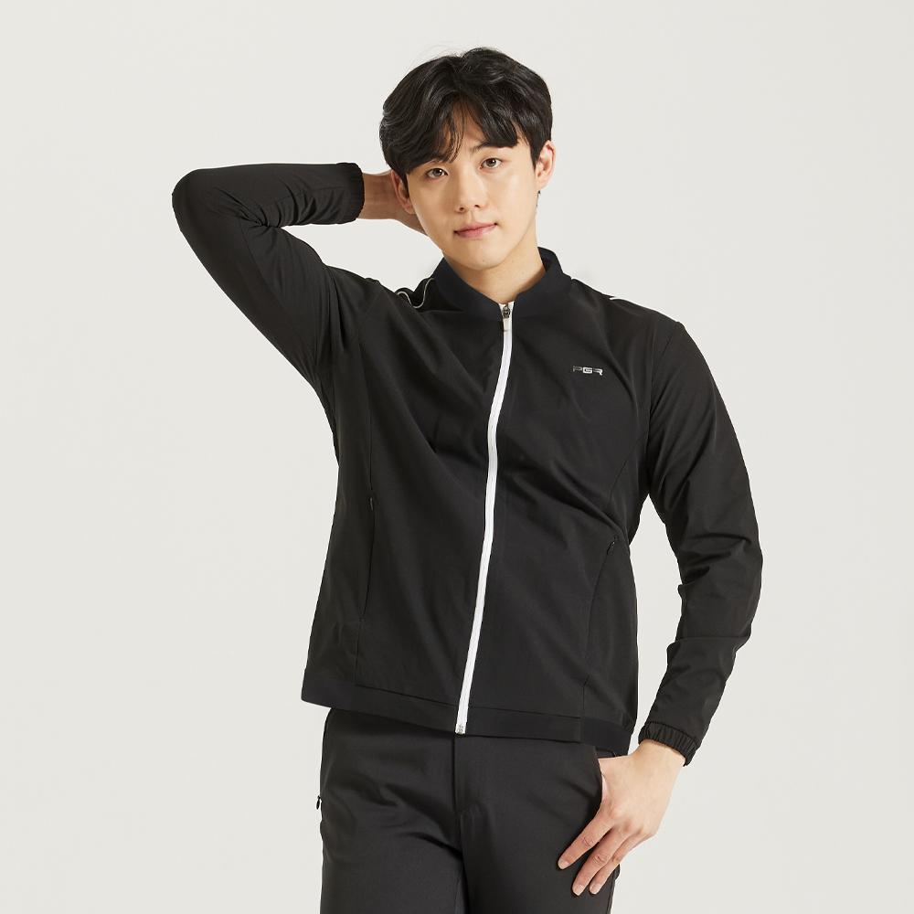 Pgr Zip-Up Windbreaker Jacket Black Gw-342