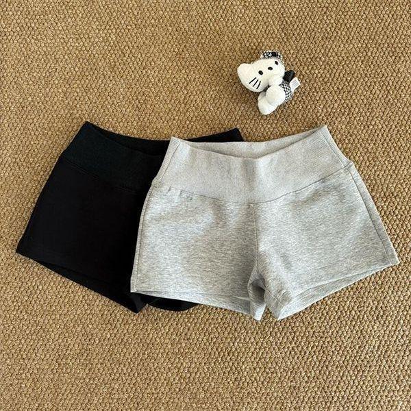 High-Waisted Gray Hot Pants: Slimming, Leg-Lengthening Cotton Sports Shorts for Spicy Girls - Casual Summer Wear