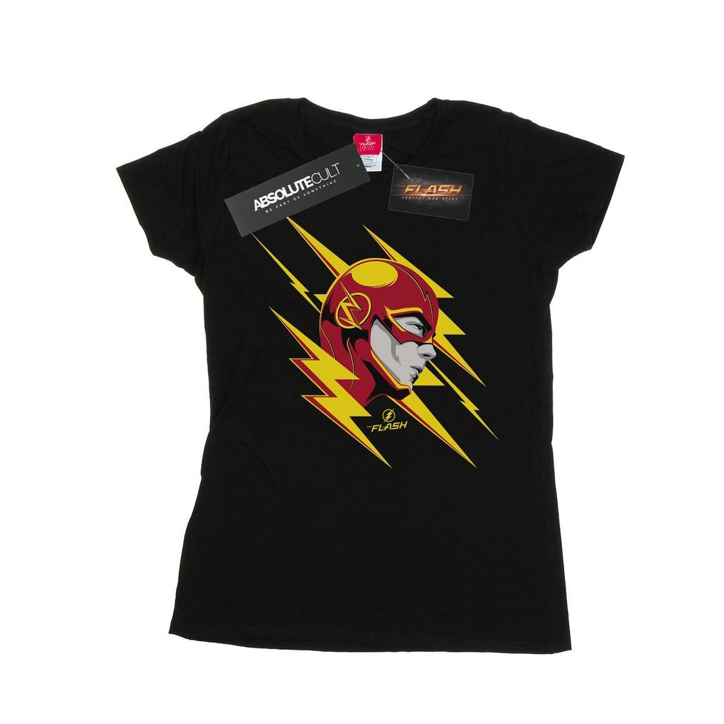 DC Comics Womens/Ladies The Flash Lightning Portrait Cotton T-Shirt