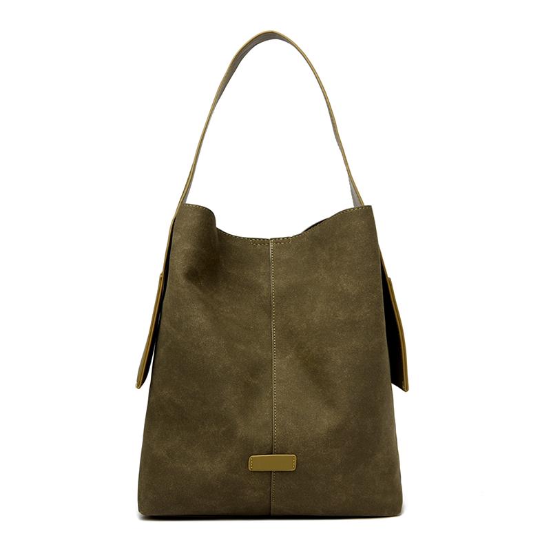 High Quality Suede Leather Top-Handle Bag