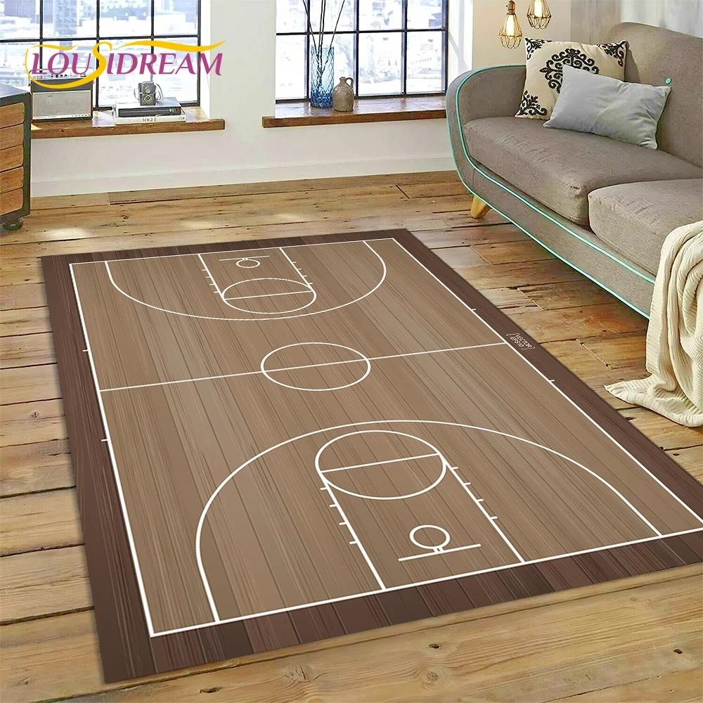 Rama boiska do koszykówki Dywan z kreskówek do sypialni, salonu, dekoracji sofy, duża dekoracja podłogi dla dzieci