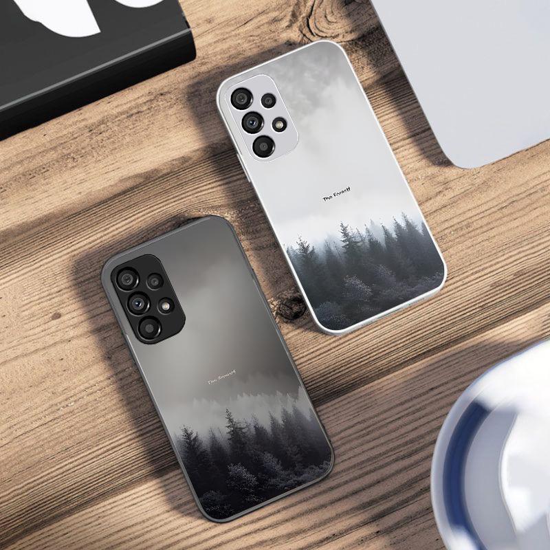 Misty Forest Black Für Samsung Galaxy S10 4G S20 11E 30 S21 21Fe 22 S24 Pro S23 Ultra 5G S8 S9 Gehärtetes Glas Handyhülle