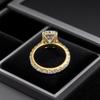 Hui Zhiyi S925 Silver High Carbon Rectangle Diamond Rock Candy Ring