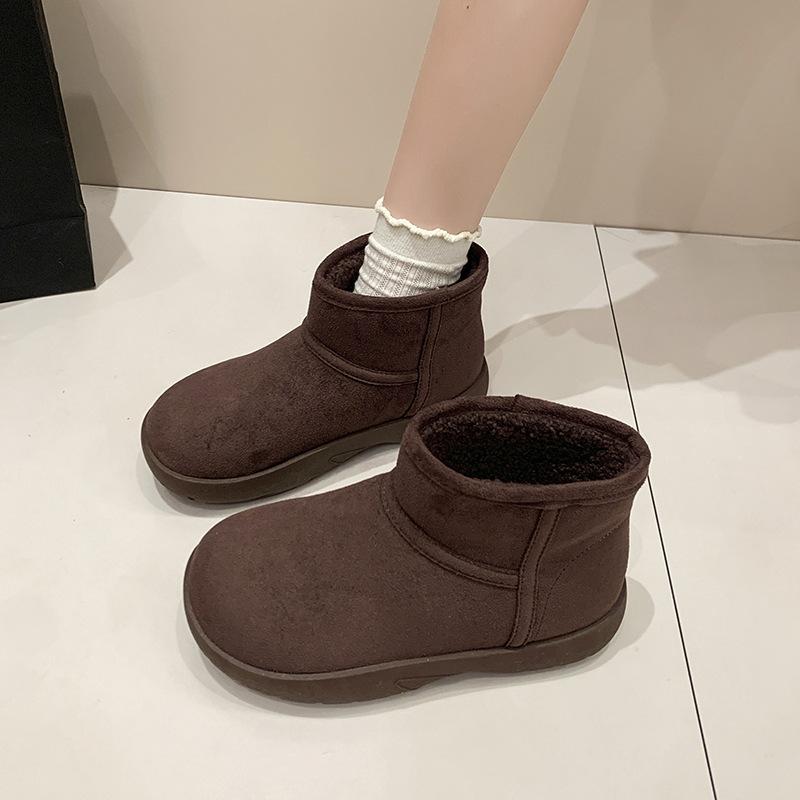 Snow Boots Cotton Shoes 2025 New Winter Velvet Thickened Northeast Lamb Wool Thick-soled Non-slip Cotton Shoes Women's Small Short Boots
