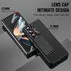 Luxury Plating Leather Lens Protection Kickstand Full Protect Case for Samsung Galaxy Z Fold 8 Ultra 6 5 4 3 With Tempered Glass