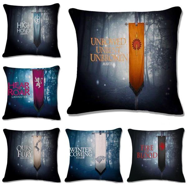 Game Of Thrones Inspired Decorative Throw Pillow Cover Featuring Unique Family Crests For Stylish Living Room Decor