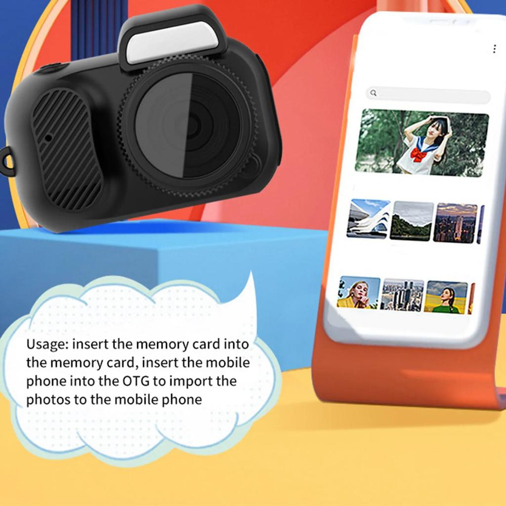 Compact Video Camera 1080p One Click 100 Minutes Battery Life Micro Usb Kids Digital Camera Color Screen For Outdoor