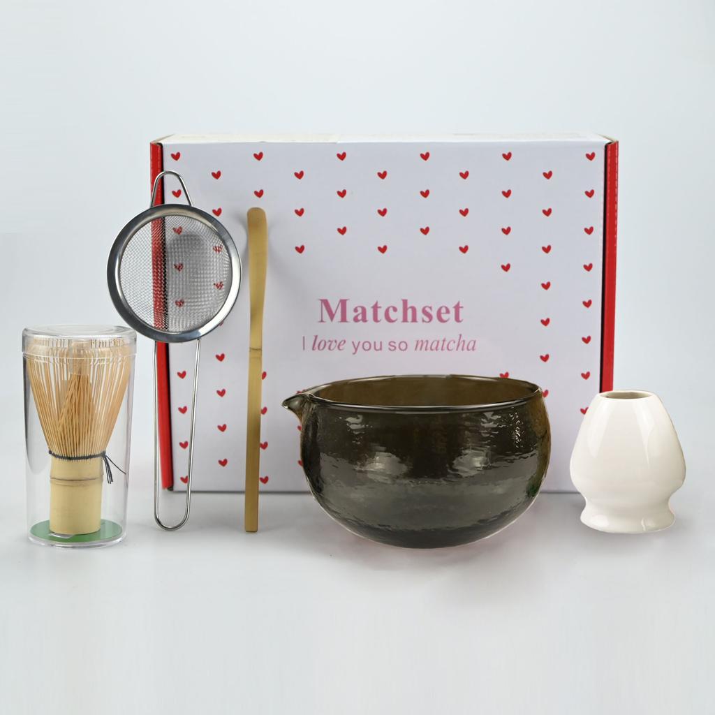 1PC/5PCS/Set Matcha Glass Bowl , Spoon, Tea Whisk, Sieve Mesh, Perfect Gift For Ceremony, Traditional Decoration