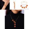 Autumn Red Maple Leaf Necklace For Women Men With Alloy Pendant And O Link Chain