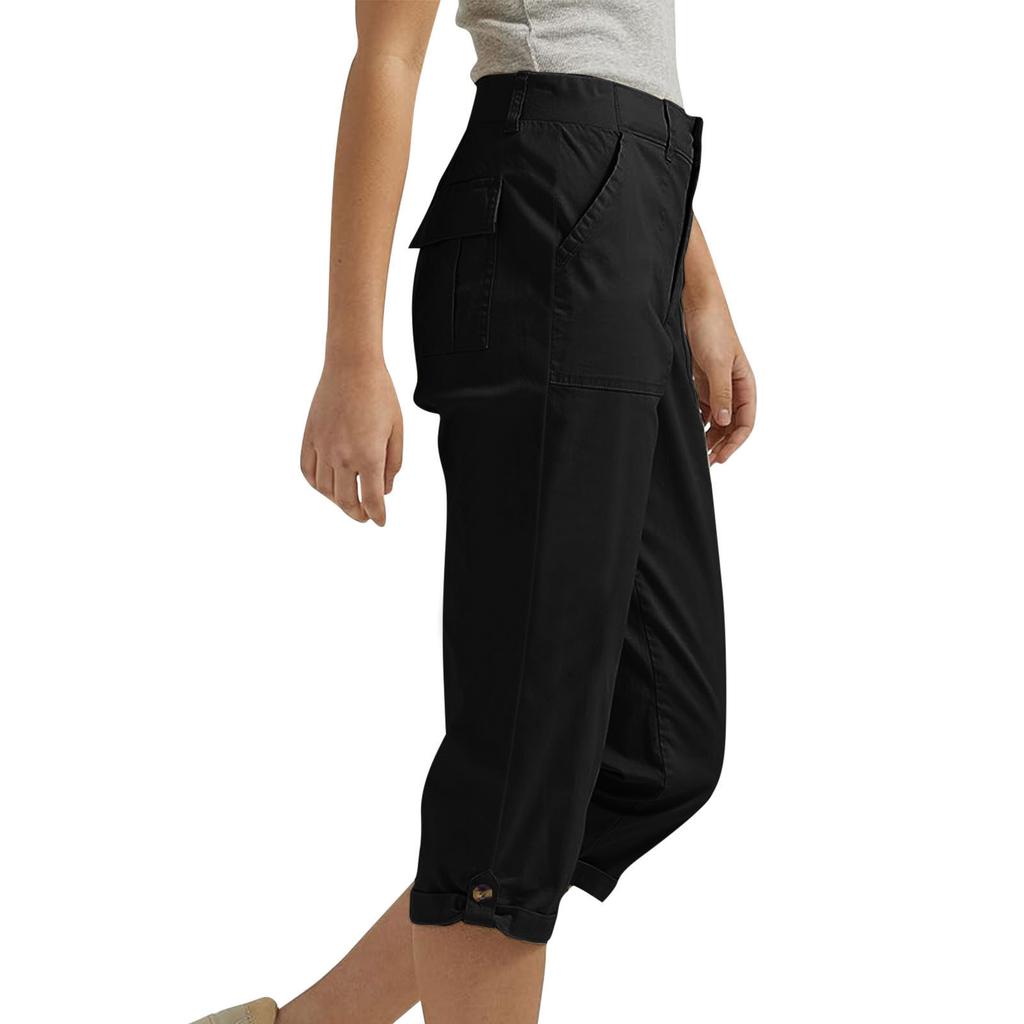 Damen Cargo Capris mit 6 Taschen, leicht, schnelltrocknend, für Outdoor-Reisen, lässig, bequem, Sommerhose