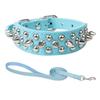 Adjustable Leather Pet Dog Collar Neck Strap Supplies PU Leather Punk Rivet Spiked Dog Collar Pet Collars for Small Dog Cat