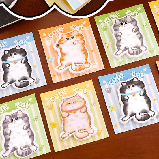 4Pcs Cat-Shaped Notes Pad Set Cute Self-Adhesive Memo Pads for Students Office Writable Peel-off Notes for Reminders Journaling Gifts