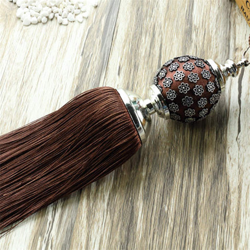 1 Pair Curtain Tassel Fringe Tiebacks Holdbacks Hanging Belt Ball Ropes Curtain Accessories