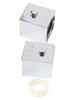 Square Shower Temperature Control Handle Knobs Pair with Chrome Finish for SMA Thermostatic Mixer Suitable for Shower Valves