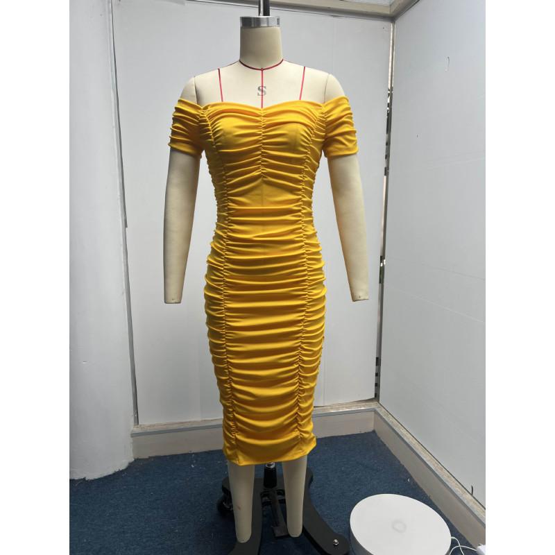 Sexy, elegantes Midikleid mit One-Shoulder-Rüstung für Damen