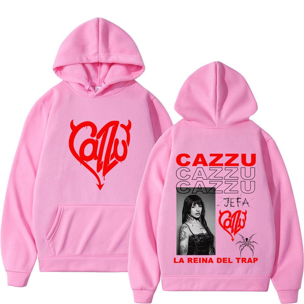 Singer Cazzu 2025 New Album Double-sided Print Hoodie Men Women Fashion Long-sleeved Casual Pullover Streetwear Trend Sportswear