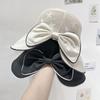Bow Decor Bucket Hat Color Block Wide Brim Hats Summer Breathable Sunscreen Fisherman Hats Suitable for Seaside Travel