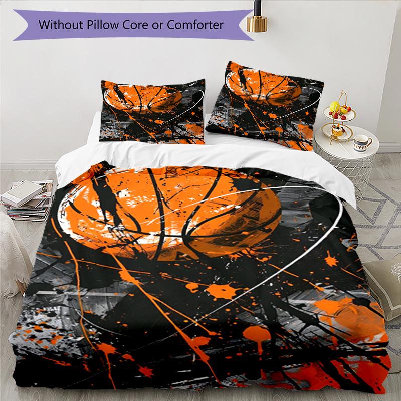 3pcs Basketball Bedding Set Duvet Cover Closure Includes 1 Duvet Cover & 2 Pillowcases, Soft and Comfortable for All Seasons.