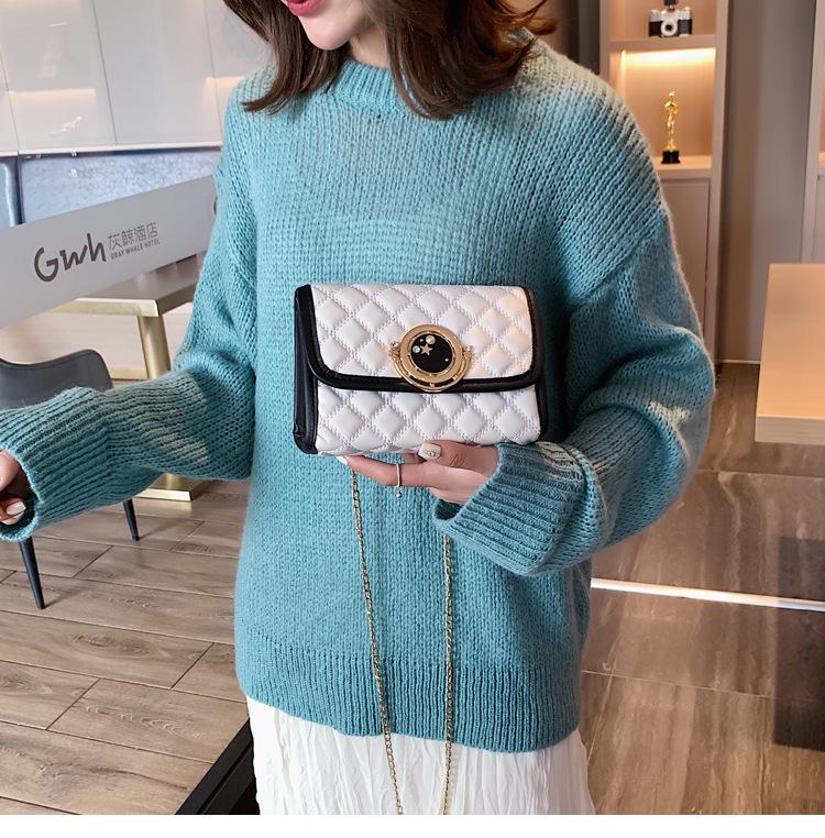 SCIONE Lock Bag Western Style Bag 2019 New Trendy Wild Messenger Bag Rhombus Chain Bag Fashion Small Square Bag