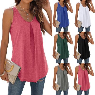 New Loose Multi-Color Versatile Fashionable Commuting Elegant Top For Spring And Summer Sleeveless T-Shirt Camisole Vest For Women