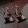 Vintage Style Horror Earrings 1 Pair Halloween Theme Dangle Drop for Women Scary Blood Gothic Acrylic Clown Earrings Creative Punk Jewelry Costume,