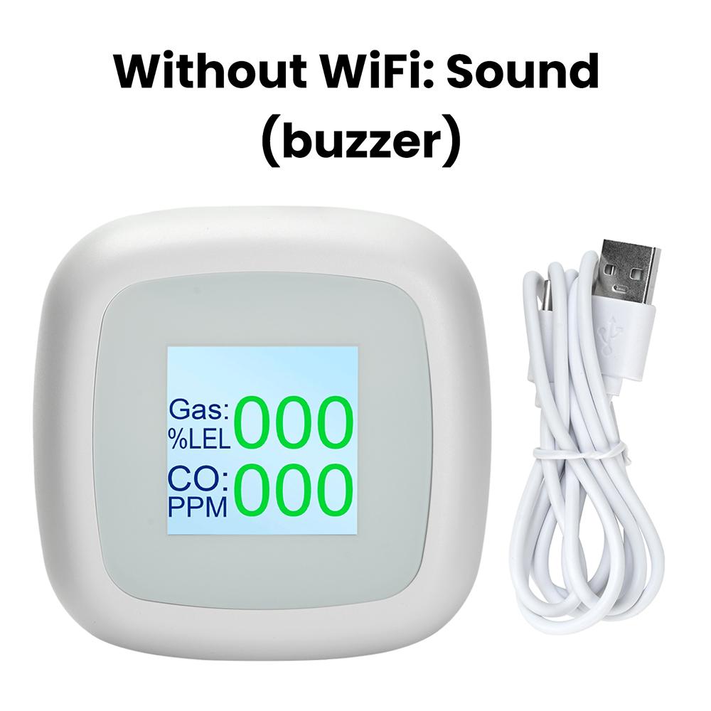 

WiFi Combustible Gas Detector 1.4 Inch Color Display Smart Air Quality Monitor for Methane Carbon Monoxide Detection DC 5V