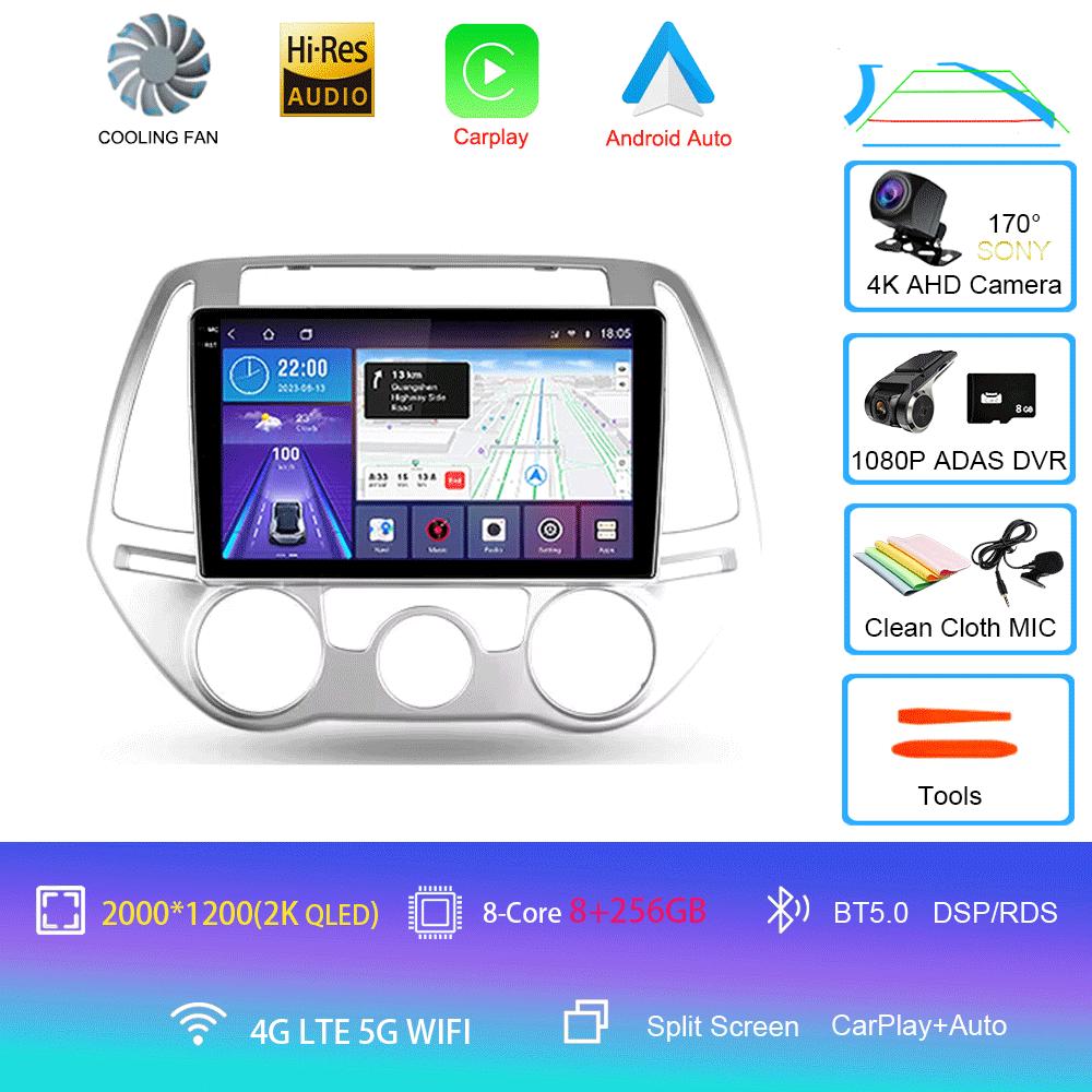 Car Radio Android 14 Carplay Auto Multimedia Player For Hyundai I20 2010 2012 2013 2014 DSP Autoradio GPS Stereo 2din Head Unit