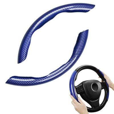 2PCS Carbon Fiber Look Universal Car Steering Wheel Booster Cover Non-Slip Auto Interior Decoration Accessories For Auto Decor