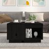 Coffee Table Black 60x61x32.5 Cm Solid Pine Wood
