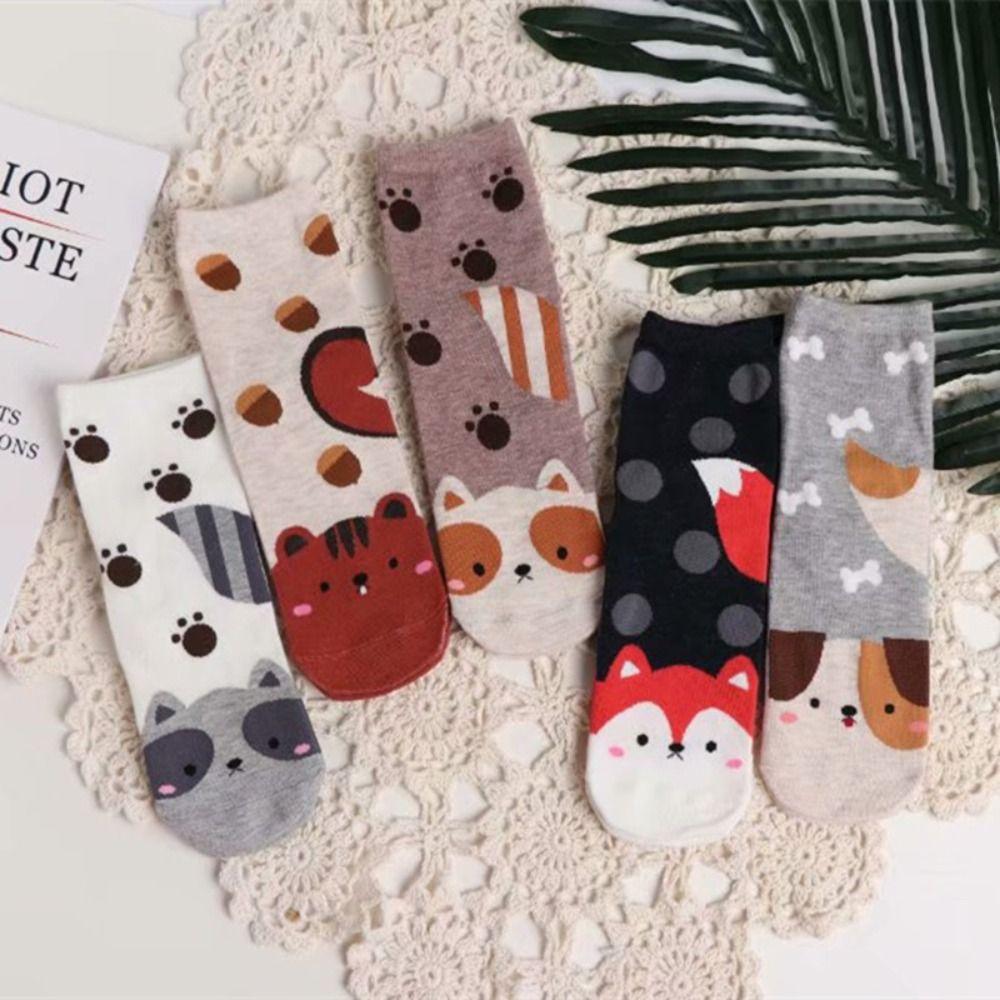

Harajuku Cat Pattern Socks Korean Style Middle Tube Socks Casual Animal Socks Girls