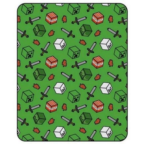Minecraft Flannel Symbols Blanket