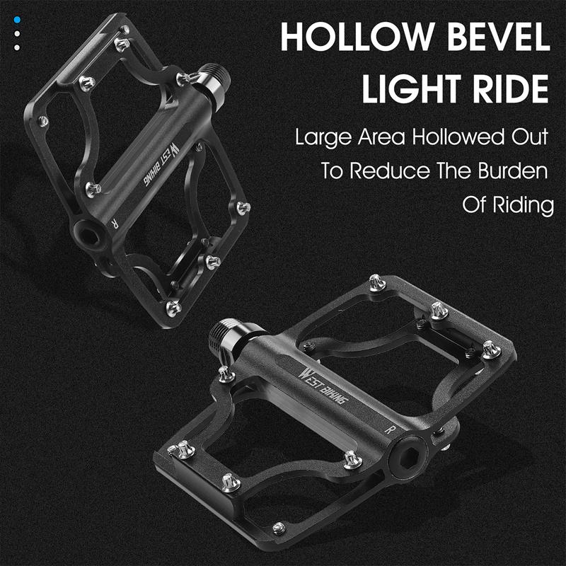 WEST BIKING Bicycle Ultralight Pedal 3 Bearing Pedals Aluminum Alloy CRMO Cycling Footboard for BMX MTB Bike Pedals Accessories
