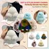 Handmade Soft Bunny Pompom Charmss, Fluffys Bunny Keychain, Faux  Furs Keyring Pendant For Girls