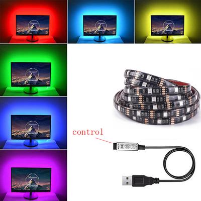 RGB 5050 1M DC 12V SMD5050 רקע טלוויזיה LED רצועת אור סרט דיודה סרט בקר גמיש סלון תנועה 3000K