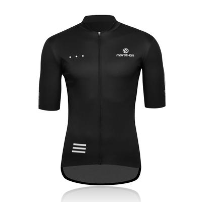 Morethan Cycling Jersey Men's (Size M/Black/Short Sleeve/Spring/Summer) (UV Protection/Lightweight/Quick-Drying/With Pockets) HVP-016
