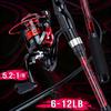 New 1.8m Telescopic Fiberglass Fishing Rod with Reel and Line - Straight Handle Lure Short Sea Rod
