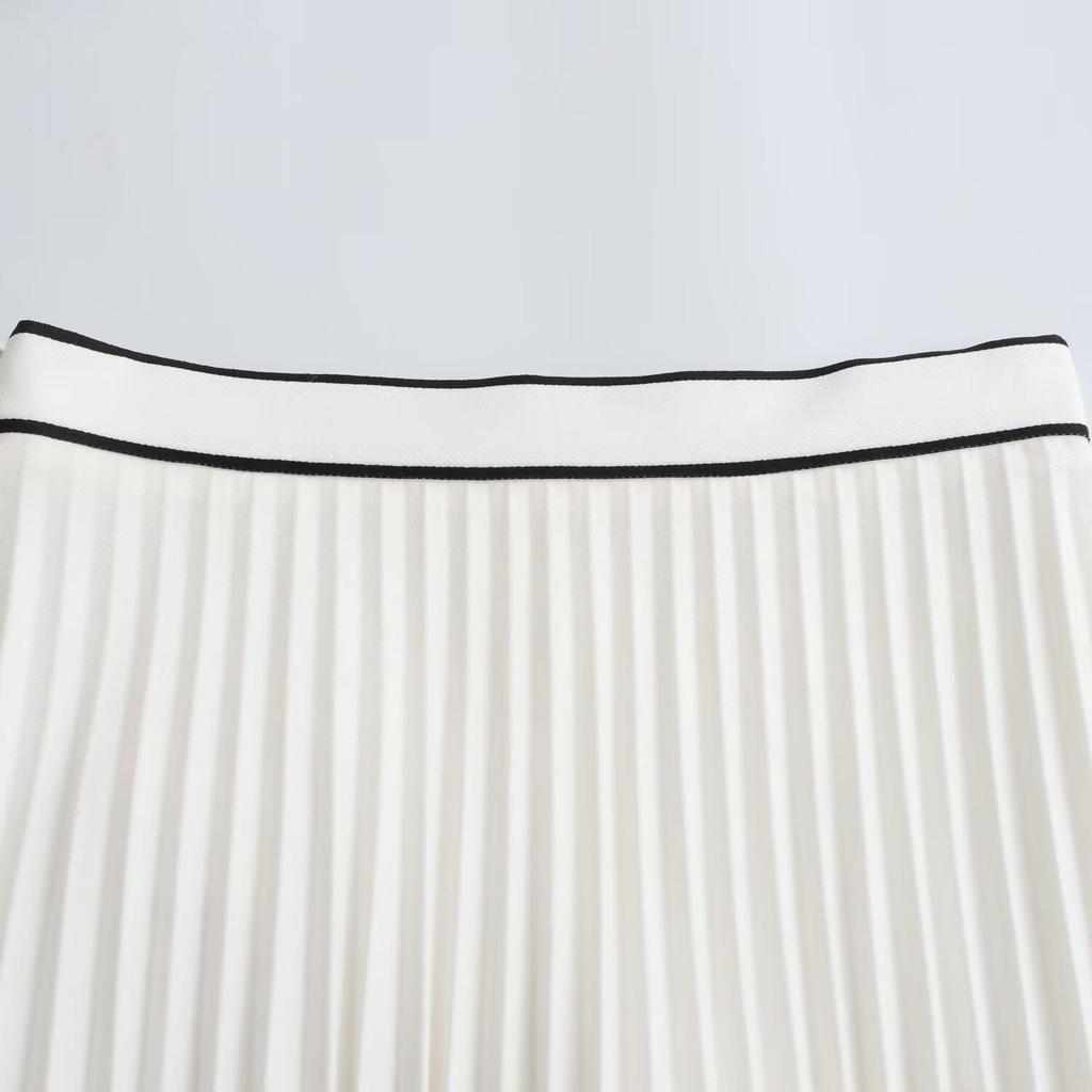 Spring 2025 Women's European & American Style Fashion Pleated Casual Culottes