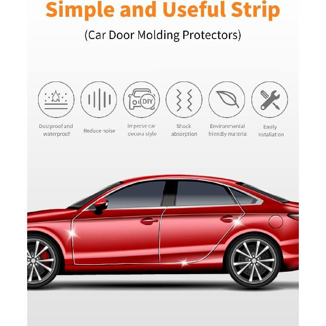 16Ft Chrome Car Trim Strip, Self-Adhesive Automotive Exterior And Interior Side Body Moulding, 1/4 Inch (6Mm) Scratch-Proof Silver DIY Accessories