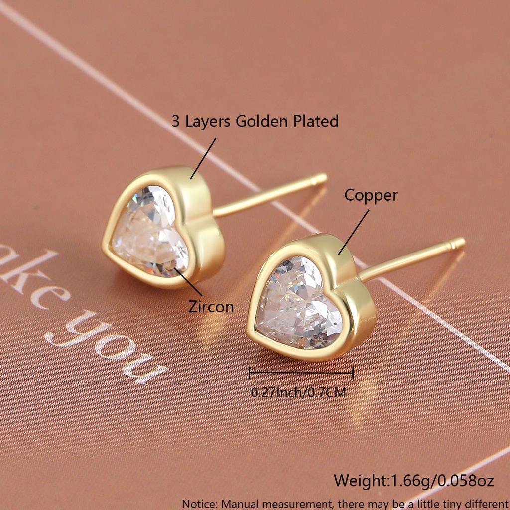 Exquisite Heart-shaped Love Earrings, Elegant and Versatile Accessories. Minimalist and Adorable Ear Studs.