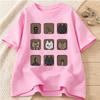 Cute Cat Graphic Print Tshirts Summer Women Fashion Casual Loose Funny Vintage Tops Streetwear Crew Neck Short Sleeve Tshirts