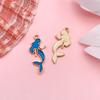 Cute Cartoon Mermaid Starfish Drip Oil Pendant Charm for DIY Bracelets & Necklaces