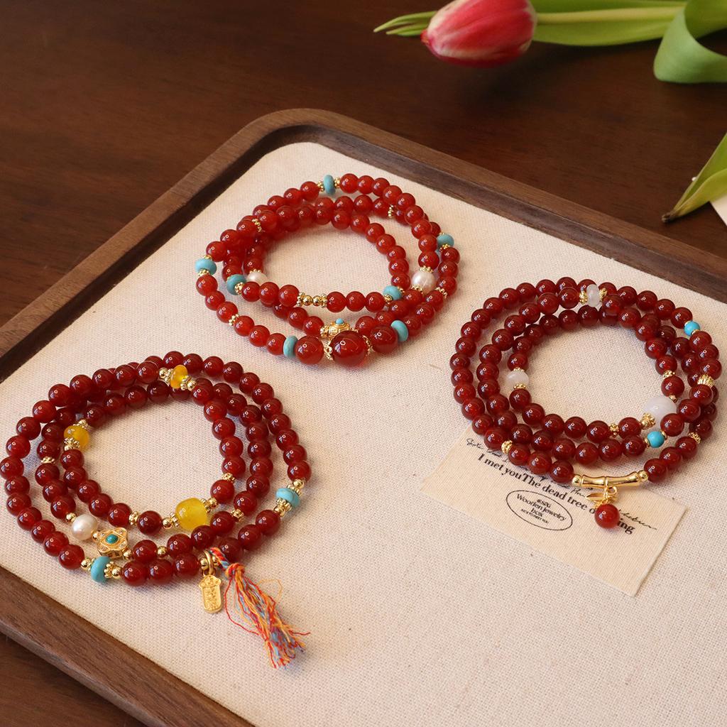 Natural Stone Beaded Bracelet Agate Bracelet.fashion Women Daily Jewelry Gift