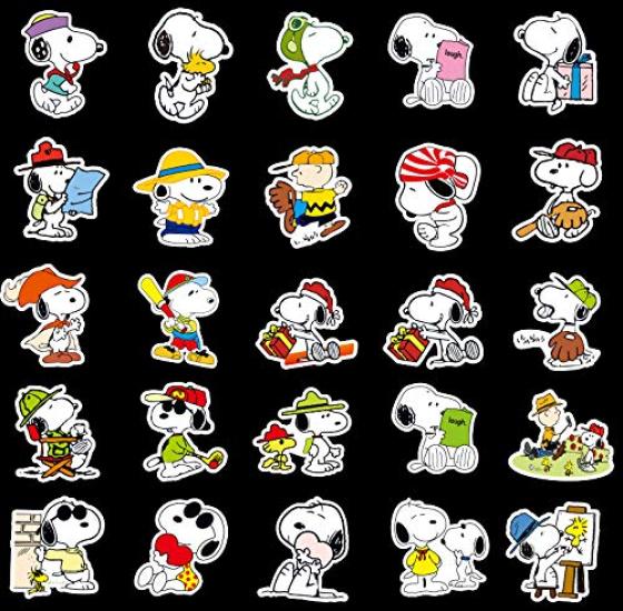 100 Cute Snoopy Anime Waterproof Stickers for Club and More Stickers, Suitcases, Motorcycles, Helmets, Activities,